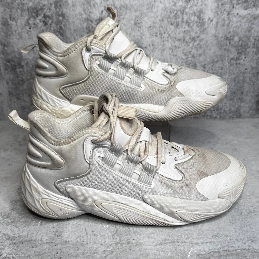 Adidas Exhibit B Basketball Shoes Mens 6.5 White Silver Metallic IE9310 Boost